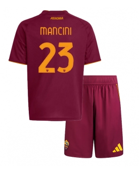 Billige Fotballdrakt AS Roma Gianluca Mancini #23 Replika Hjemmedraktsett Barn 2025-26 Kortermet (med bukser)